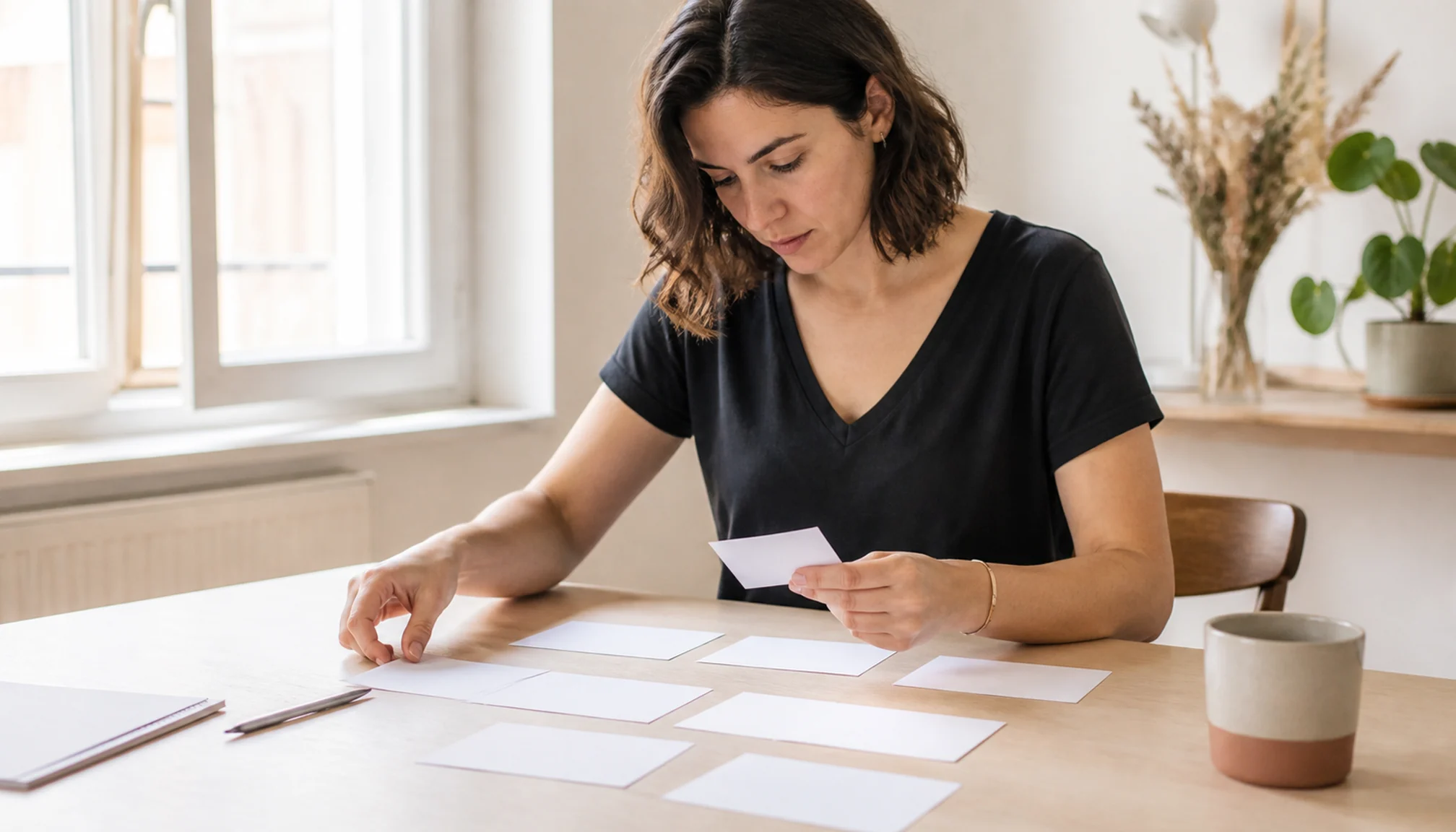 Candidate organisant les étapes de son parcours professionnel