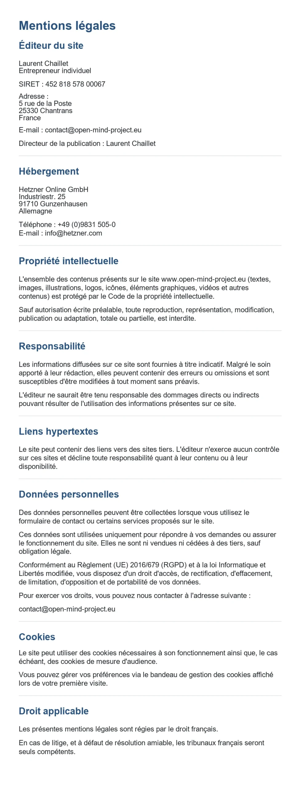 Mentions legales